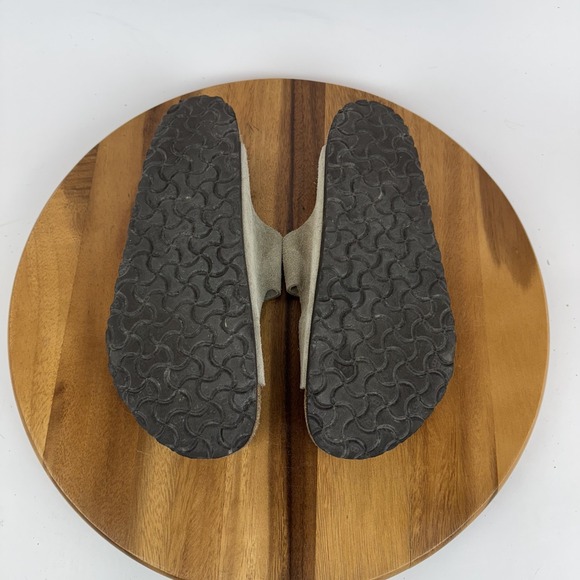 Mens Birkenstock Arizona Soft Footbed Gray Suede Slides Sandals Size EU 44 GUC - Picture 8 of 8